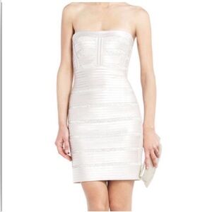 BCBG MAXAZRIA Size 4 Champagne Sequin Cocktail Dress